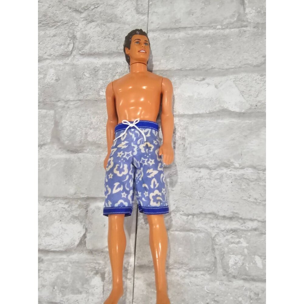 Mattel 1968 Indonesia Ken Doll with Malibu Shorts Blue Eyes Brown Hair